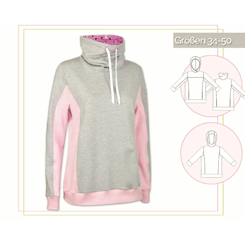Damen-Schnittmuster Kapuzenshirt Hoodie, lillesol women No.25
