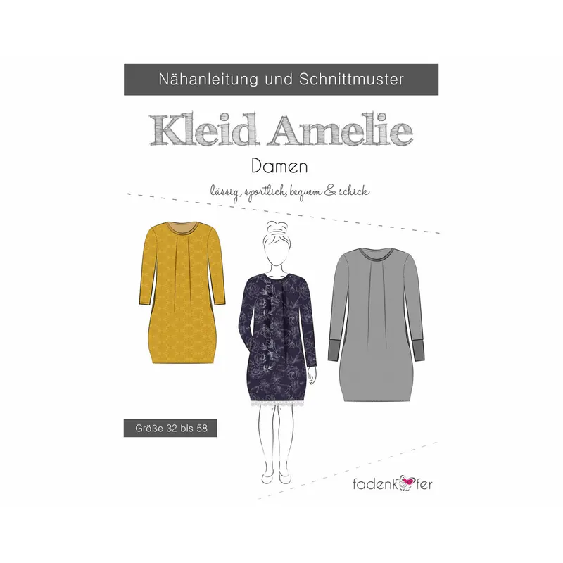 Damen-Schnittmuster Kleid AMELIE, fadenkäfer