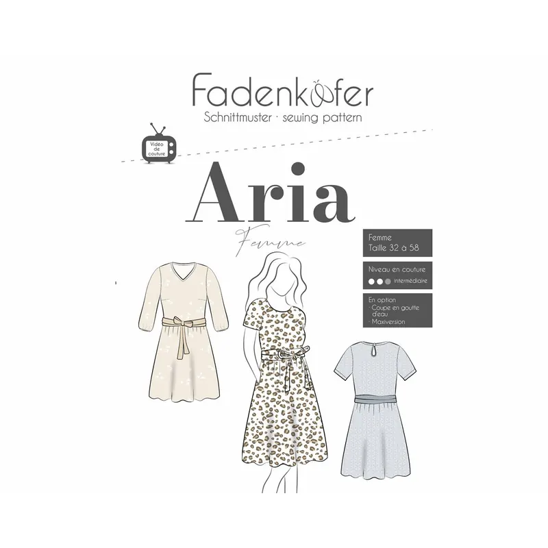 Damen-Schnittmuster Kleid ARIA, fadenkäfer