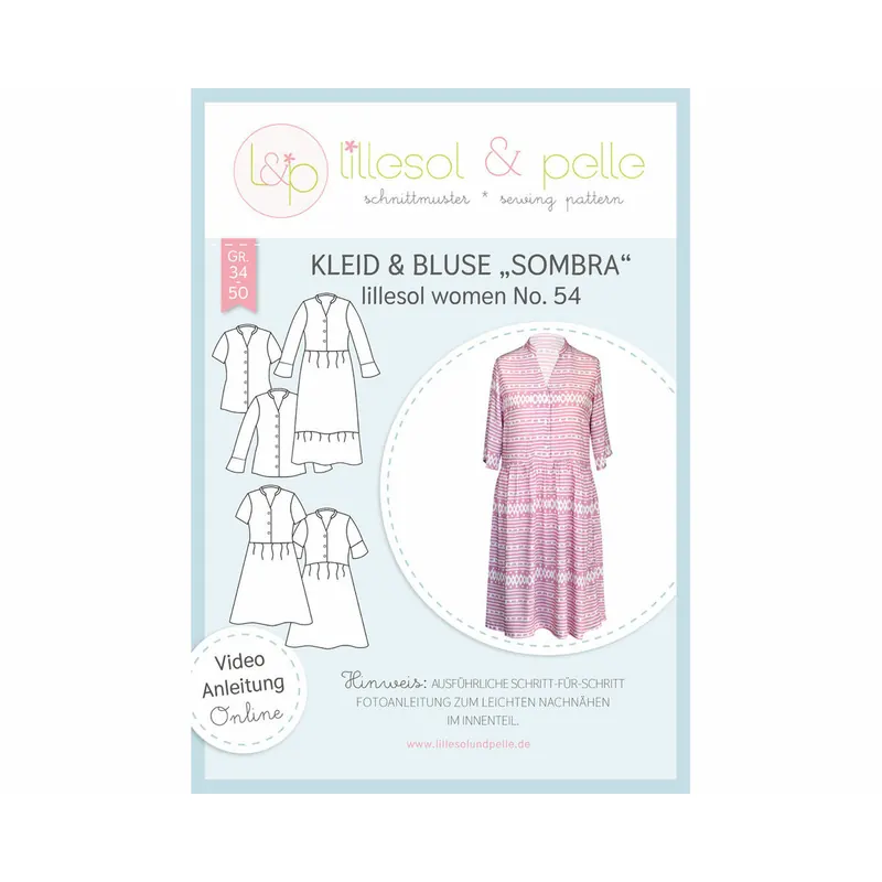 Damen-Schnittmuster Kleid & Bluse SOMBRA, lillesol women No.54