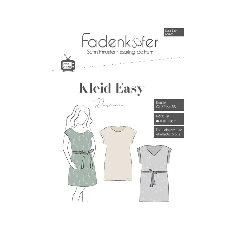 Damen-Schnittmuster Kleid EASY, fadenkäfer
