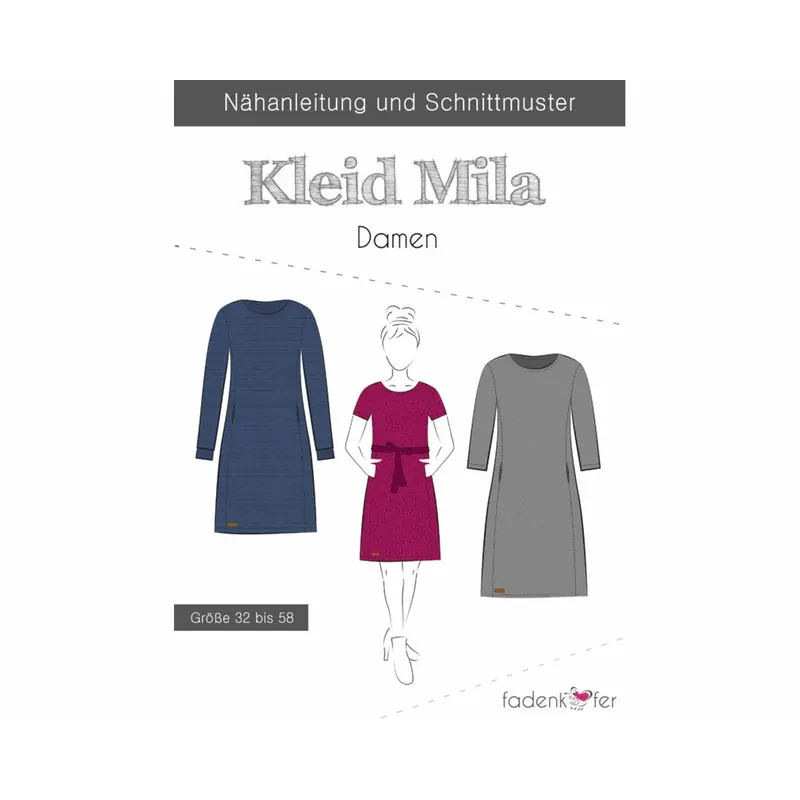 Damen-Schnittmuster Kleid MILA, fadenkäfer
