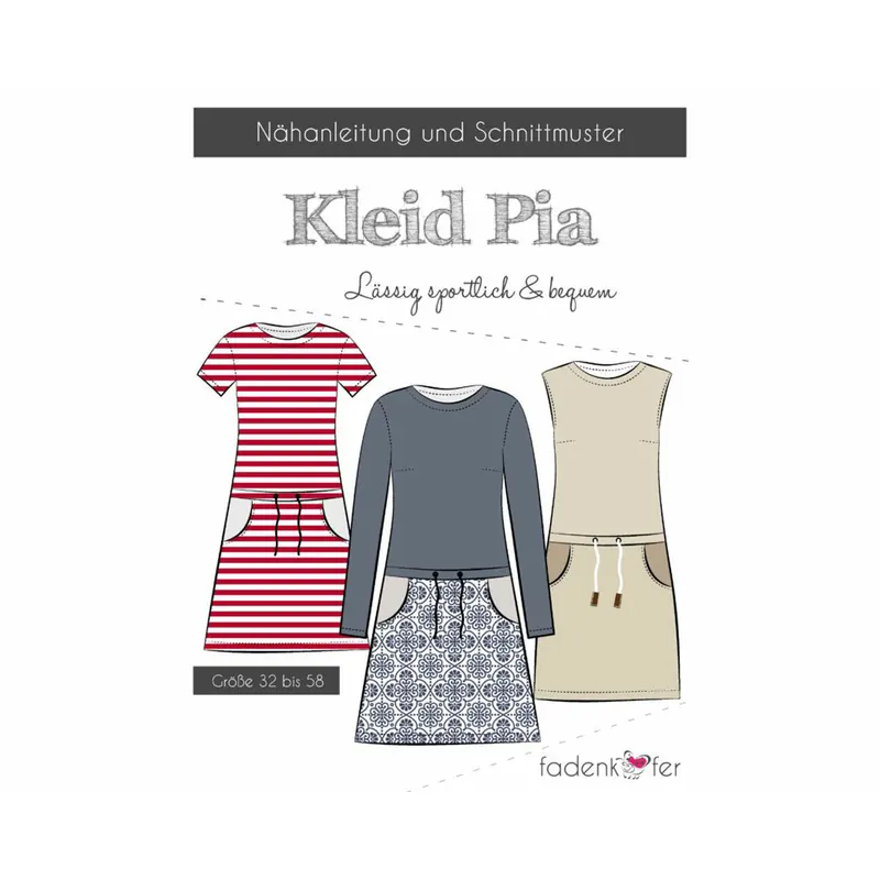 Damen-Schnittmuster Kleid PIA, fadenkäfer
