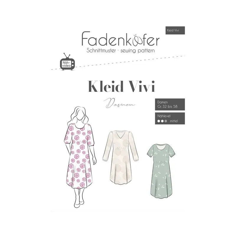 Damen-Schnittmuster Kleid VIVI, fadenkäfer