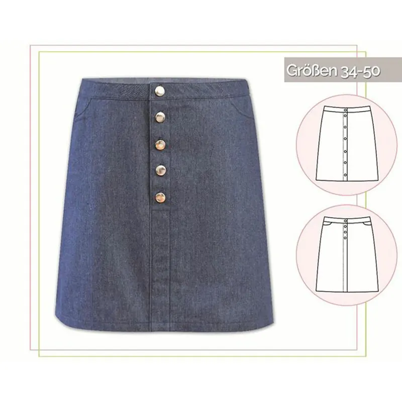 Damen-Schnittmuster KNOPFROCK, lillesol women No.40