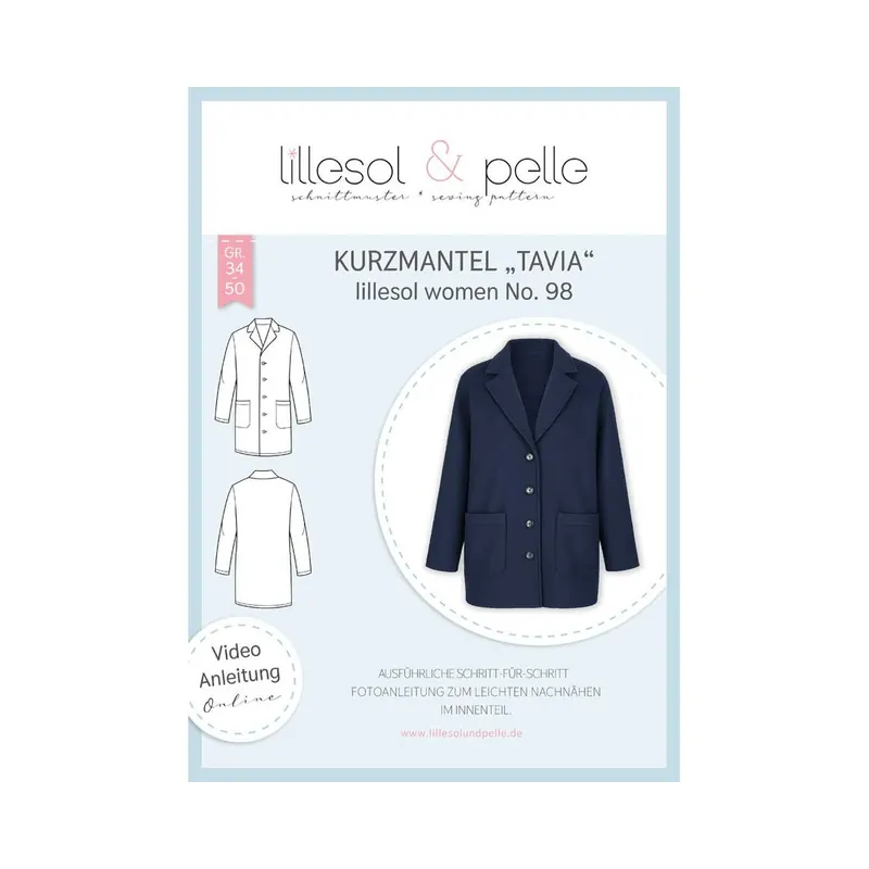 Damen-Schnittmuster Kurzmantel TAVIA, lillesol women No.98