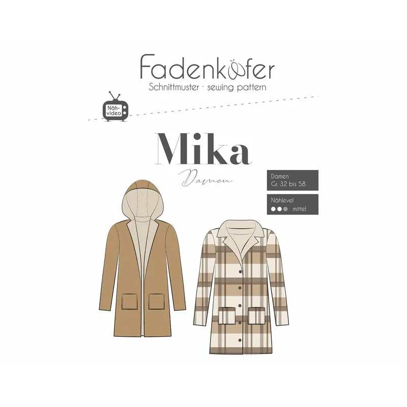 Damen-Schnittmuster Mantel MIKA, fadenkäfer