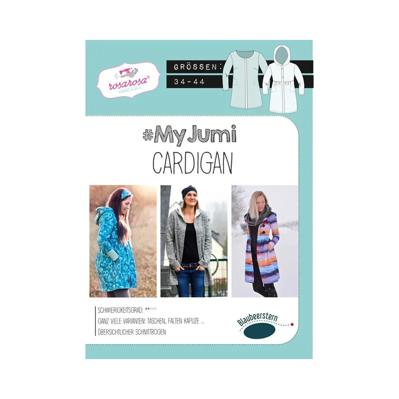 Damen-Schnittmuster My Jumi CARDIGAN, Blaubeerstern