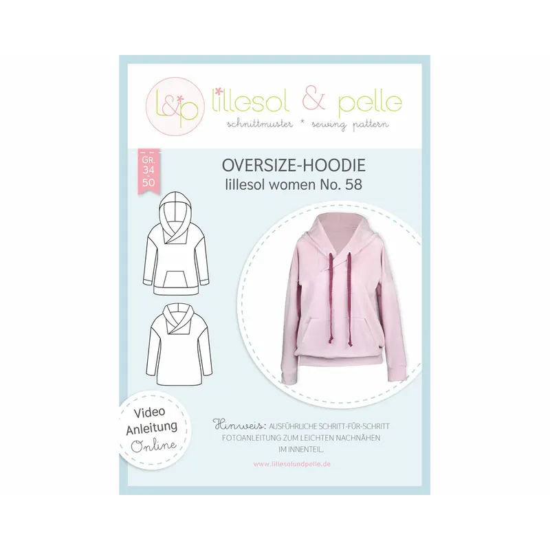 Damen-Schnittmuster Oversize-Hoodie, lillesol women No.58