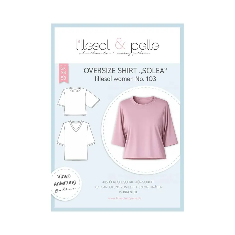 Damen-Schnittmuster Oversize Shirt SOLEA, lillesol women No.103
