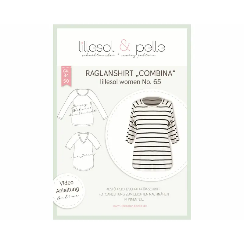 Damen-Schnittmuster Raglanshirt COMBINA, lillesol women No.65
