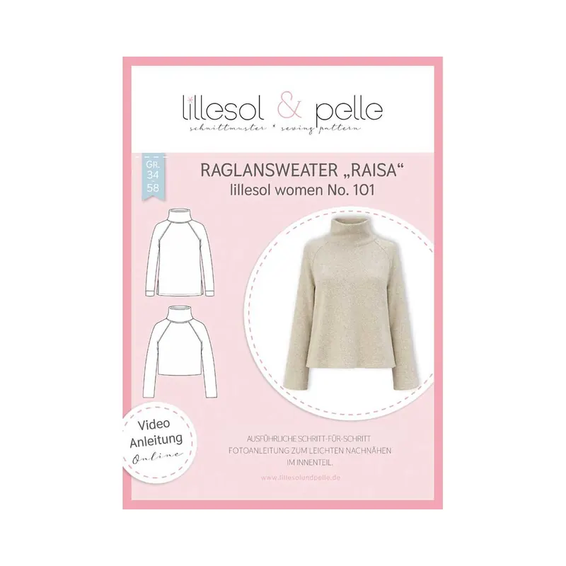Damen-Schnittmuster Raglansweater RAISA, lillesol women No.101
