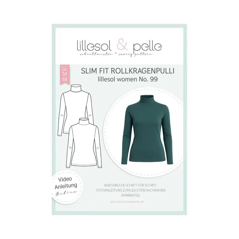 Damen-Schnittmuster Rollkragenpulli SLIM FIT, lillesol women No.99