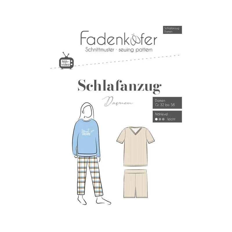 Damen-Schnittmuster Schlafanzug, fadenkäfer