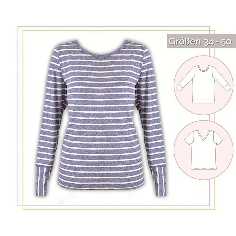 Damen-Schnittmuster Shirt LONGSLEEVE, lillesol women No.10