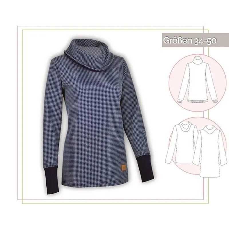 Damen-Schnittmuster Shirt mit Kuschelkragen, lillesol women No.32