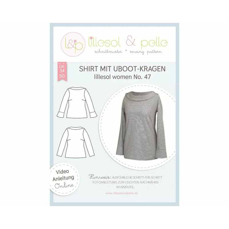 Damen-Schnittmuster Shirt mit Uboot-Kragen, lillesol women No.47