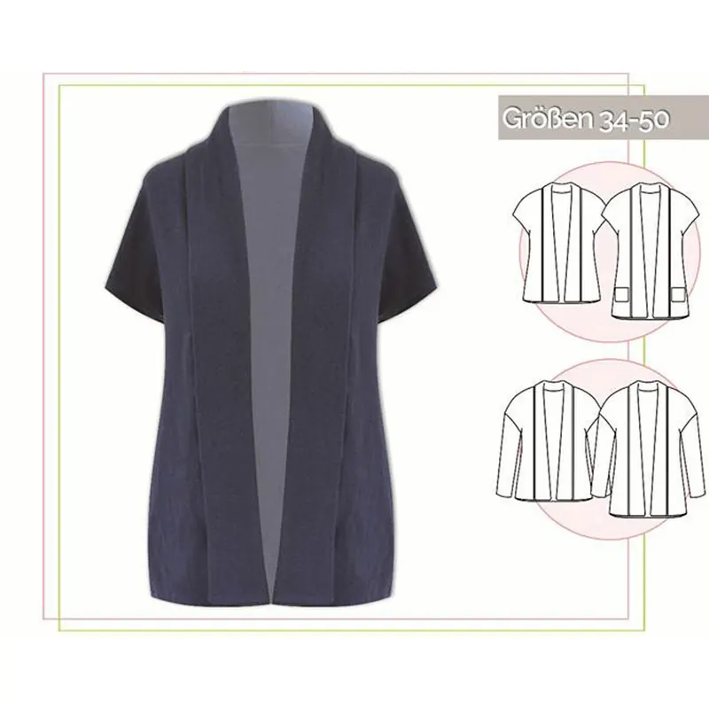 Damen-Schnittmuster Strickjacke WESTIGAN, lillesol women No.37