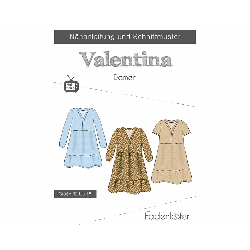 Damen-Schnittmuster Stufenkleid VALENTINA, fadenkäfer