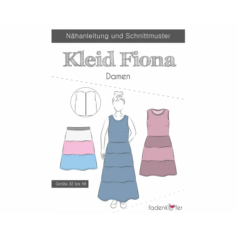 Damen-Schnittmuster Stufenrock und -kleid FIONA, fadenkäfer