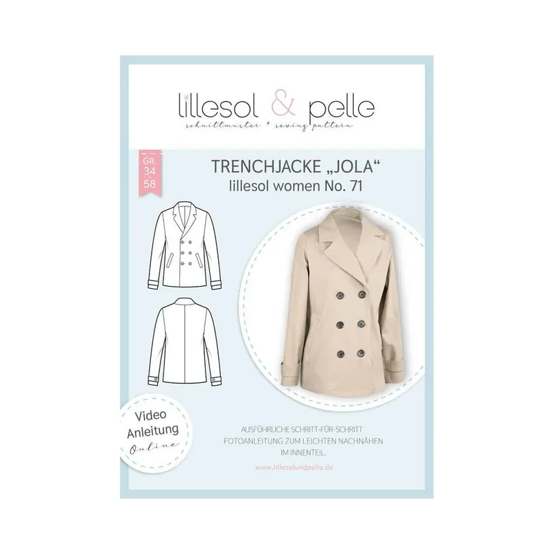 Damen-Schnittmuster Trenchjacke JOLA, lillesol women No.71