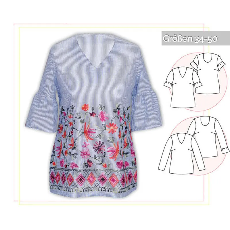 Damen-Schnittmuster Volant-Bluse, lillesol women No.35