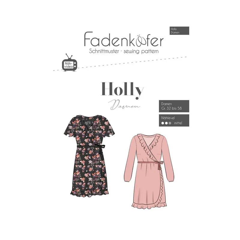 Damen-Schnittmuster Wickelkleid HOLLY, fadenkäfer