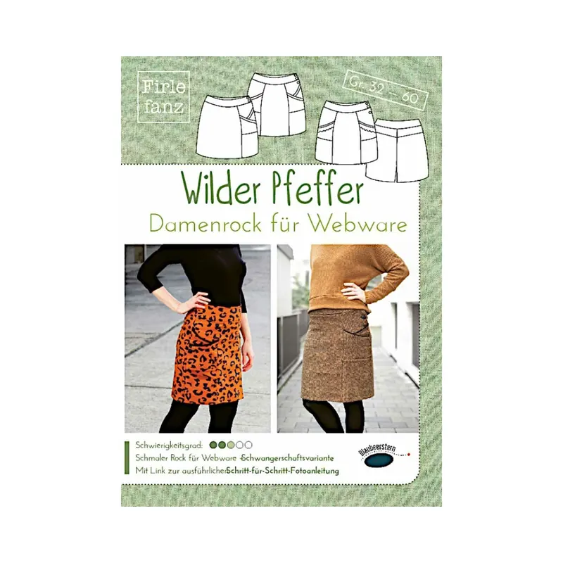 Damen-Schnittmuster WILDER PFEFFER, Webware, Blaubeerstern
