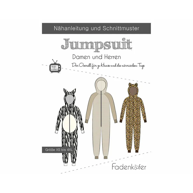 Damen und Herren-Schnittmuster JUMPSUIT, fadenkäfer