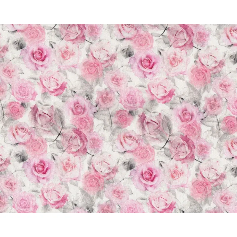 Deko-Baumwollstoff DIONE, Rosen, rosa