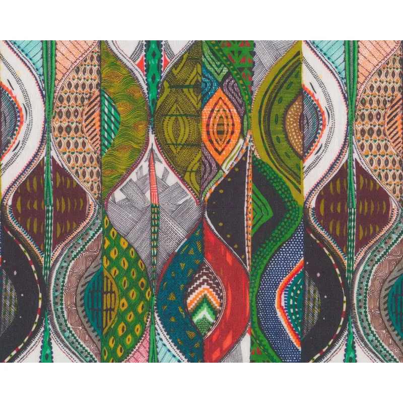 Deko-Baumwollstoff JIVARA, Blattoval-Ornamente