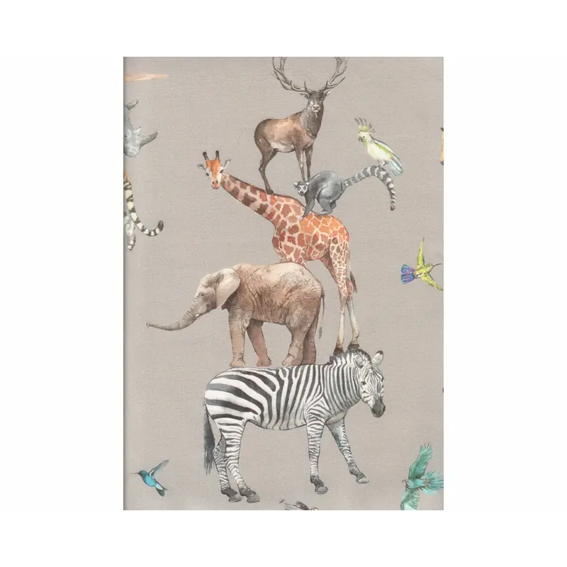 Dekostoff BIG ADVENTURE, Zootiere, grau, Clarke & Clarke