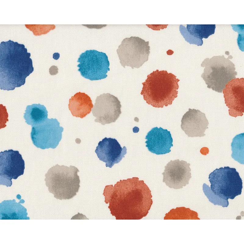 Dekostoff Clarke & Clarke BATIK, Aquarell-Kreise, wollweiß-terracotta