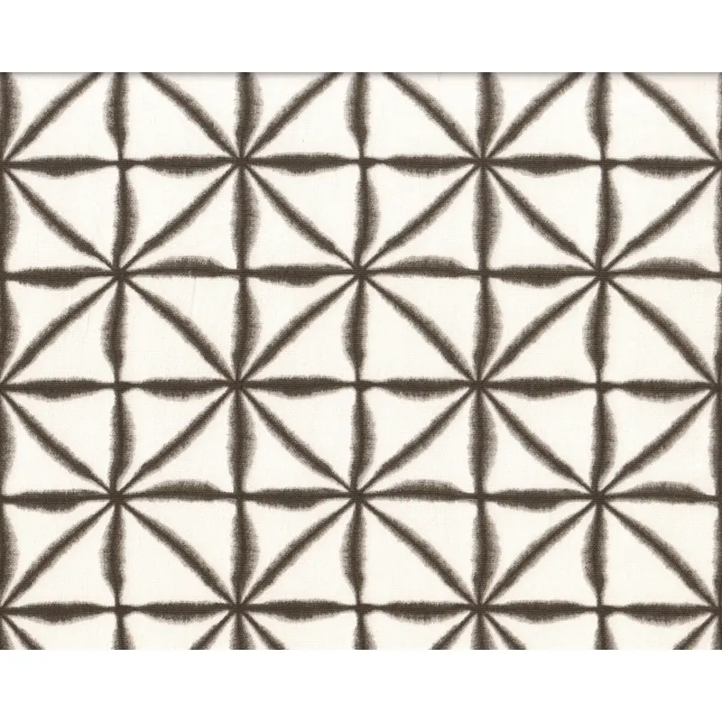 Dekostoff Clarke & Clarke BATIK, Stern-Rauten, dunkles steingrau-wollweiß