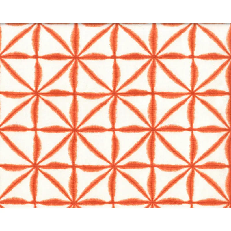 Dekostoff Clarke & Clarke BATIK, Stern-Rauten, terracotta-wollweiß