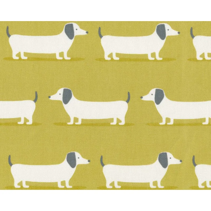 Dekostoff HOUNT DOG, Dackel, senfgelb, Clarke & Clarke