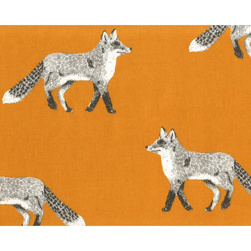 Dekostoff NATURE, Füchse, gedecktes orange, Clarke & Clarke