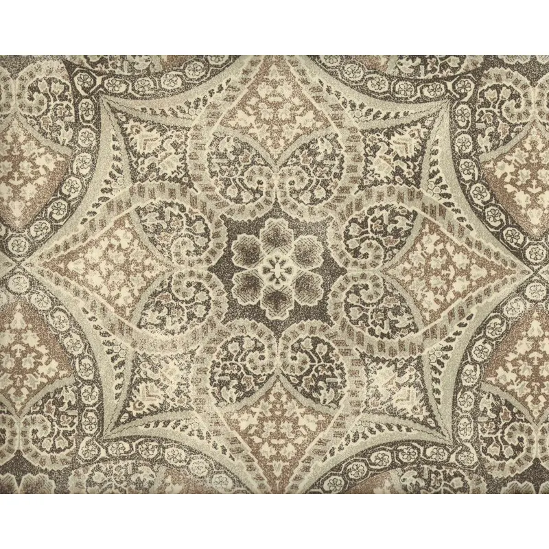 Dekostoff P/Kaufmann ALFRESCO, Siebdruck-Ornament, schlammbraun-natur