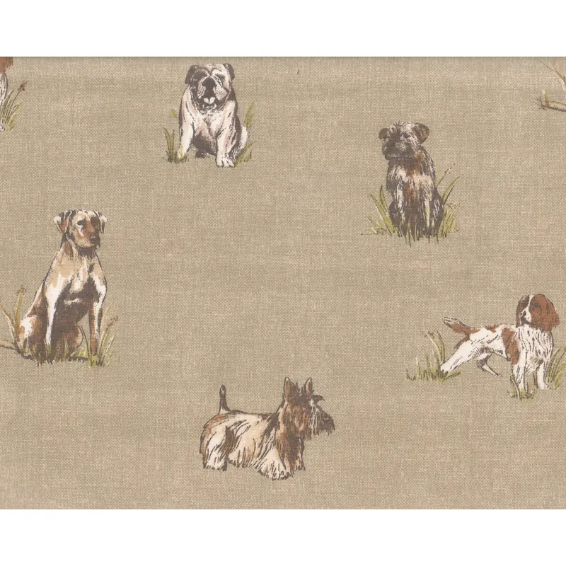 Dekostoff PEDIGREE DOGS, Rassehunde, olivebeige, Clarke & Clarke