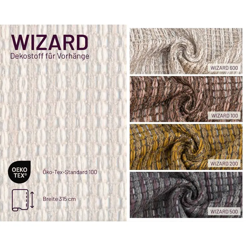Dekostoff WIZARD mit Strickoptik, Überbreite, Saum & Viebahn