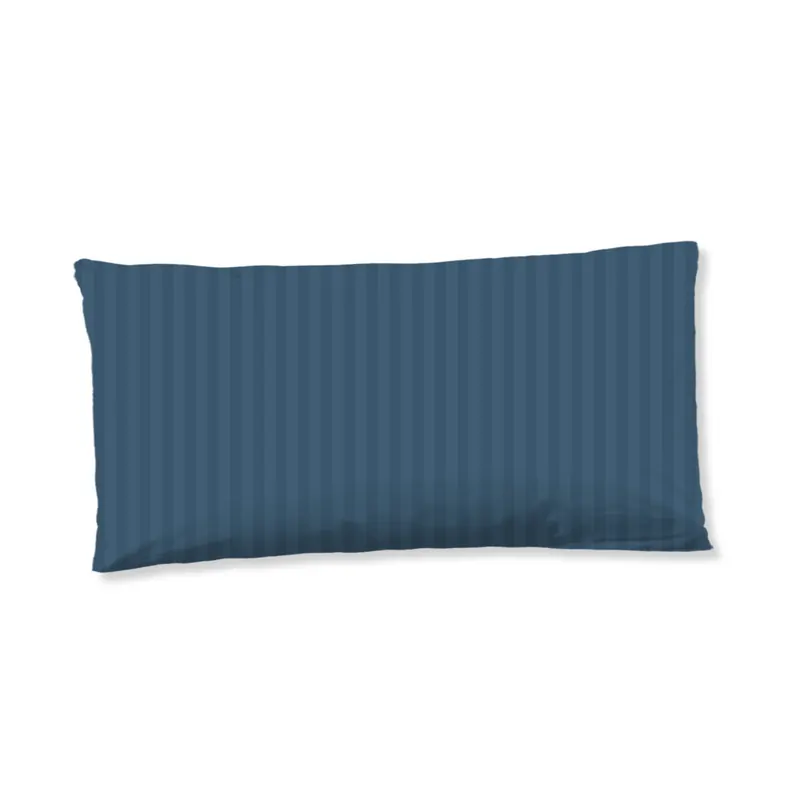 Descanso Kissenbezug 40x80 cm Mako Satin Hotel Sevilla ruhiger Satin-Streifen blau
