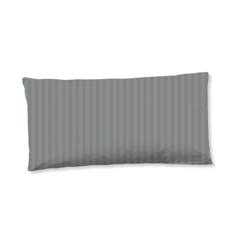 Descanso Kissenbezug 40x80 cm Mako Satin Hotel Sevilla ruhiger Satin-Streifen grau