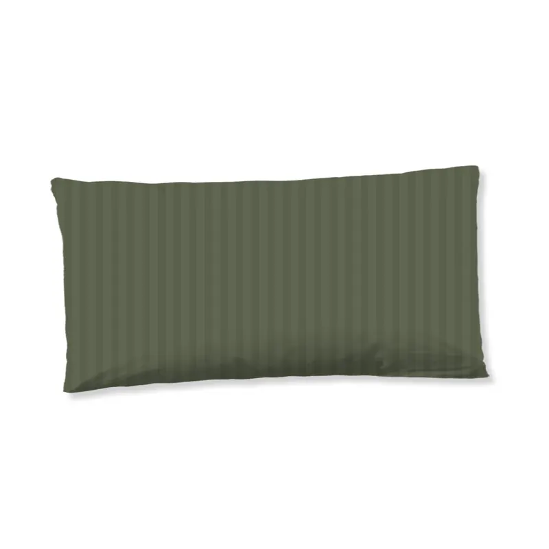 Descanso Kissenbezug 40x80 cm Mako Satin Hotel Sevilla ruhiger Satin-Streifen grün