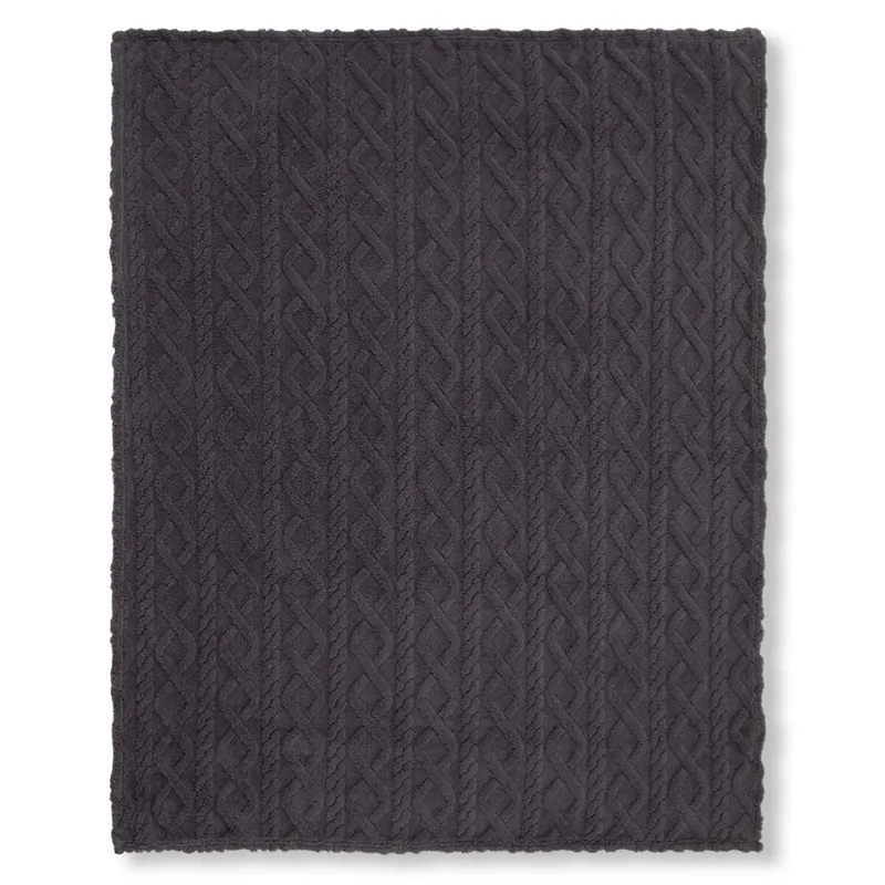 Descanso Plaid 150x200 cm Jacquard-Teddy Jacquard Teddy Jacquard Teddy grau