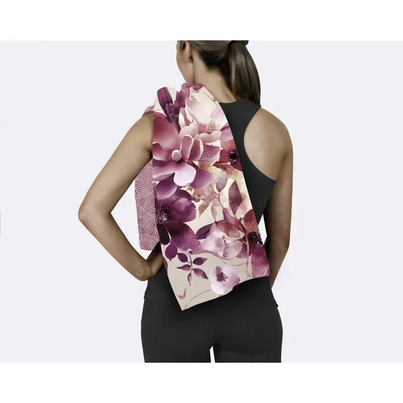 Descanso Sporthandtuch 50x100 cm Polyvelvet Chaja fleurs natur