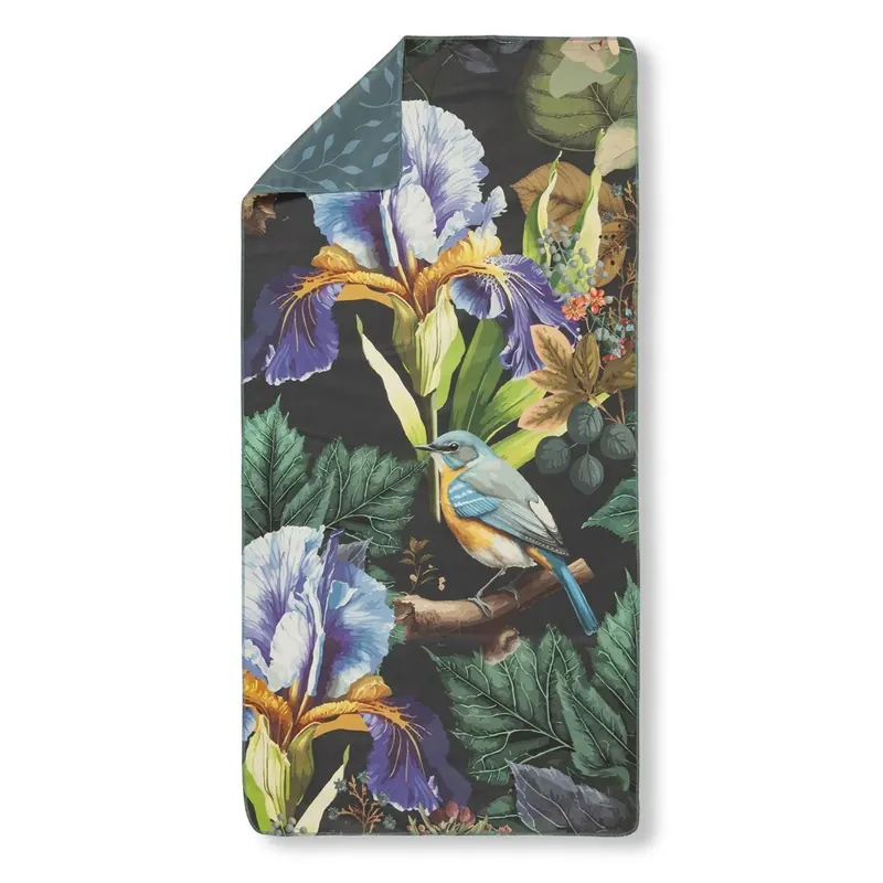 Descanso Sporthandtuch 50x100 cm Polyvelvet Mizz fleurs avec un léopard bunt