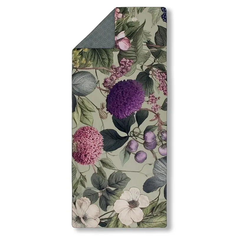 Descanso Sporthandtuch 75x180 cm Polyvelvet Onaz Blumen & Blätter grün