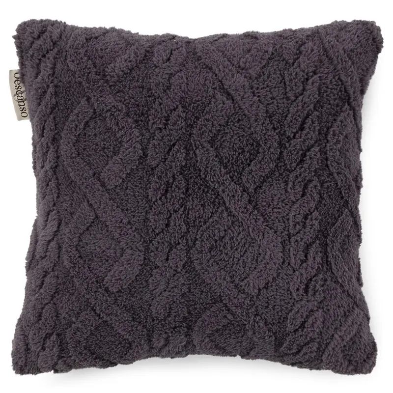 Descanso Zierkissen 40x40 cm Jacquard-Teddy Jacquard Teddy jacquard teddy grau