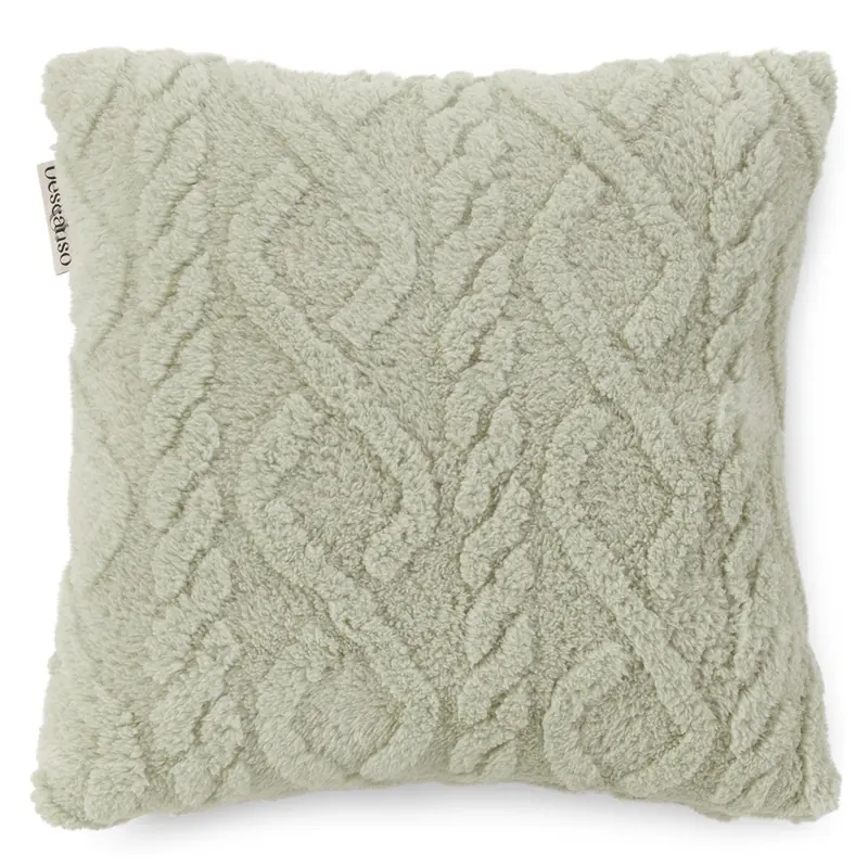 Descanso Zierkissen 40x40 cm Jacquard-Teddy Jacquard Teddy jacquard teddy grün
