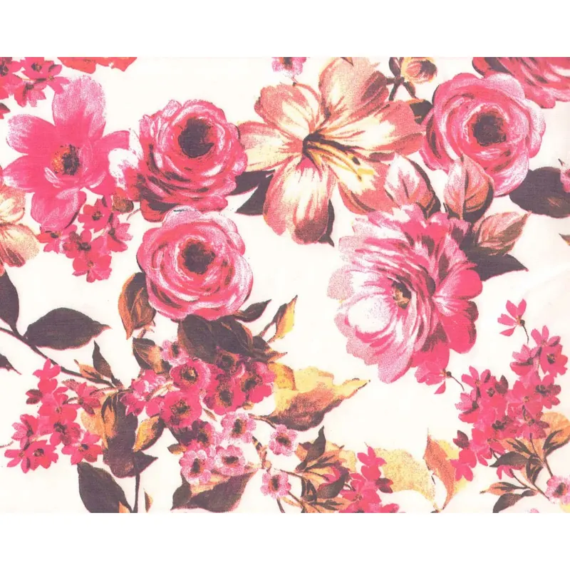 Designer Baumwoll-Stretchstoff MARA, Rosen, pink